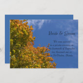 Fall Leaves en Blue Sky Marriage Announance Aankondiging (Voorkant / Achterkant)
