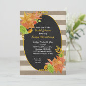 Fall Leaves en Burlap Chalkboard vrijgezellenfeest Kaart (Staand voorkant)