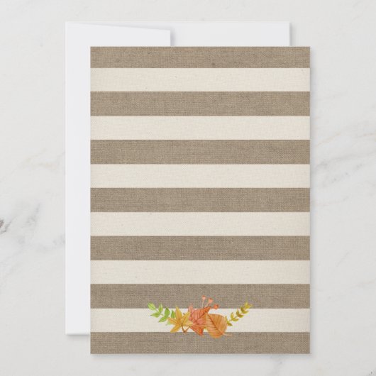 Fall Leaves en Burlap Chalkboard vrijgezellenfeest Kaart (Achterkant)