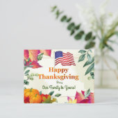 Fall Leaves en de Amerikaanse Thanksgiving van de Feestdagenkaart (Staand voorkant)