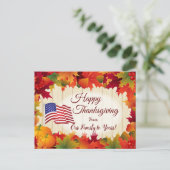 Fall Leaves en de Amerikaanse Thanksgiving van de  Feestdagenkaart (Staand voorkant)