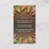 Fall Leaves en Gold Glitter Shine  Elegant Visitekaartje (Achterkant)
