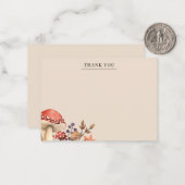 Fall Leaves en Mushrooms Hartelijk dank Notitiekaartje (Voorkant / Achterkant in situ)