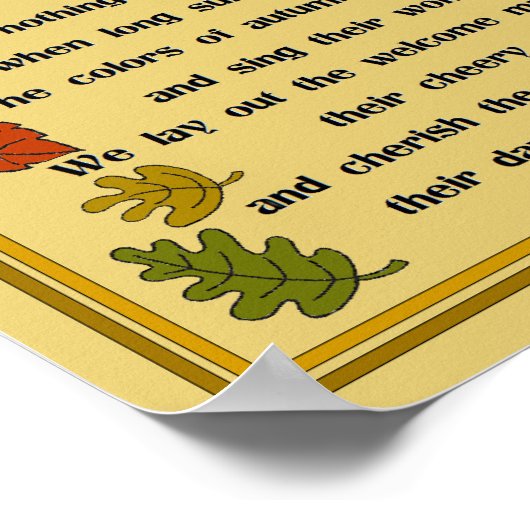 Fall Leaves en Poem Poster (Hoek)