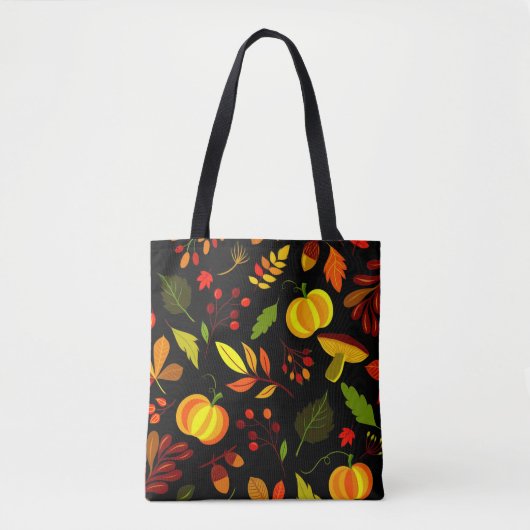 Fall Leaves en Pumpkins Elegant Tote Bag (Voorkant)