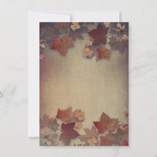 Fall Leaves en Rustic Mason Jars redden de datum Save The Date (Achterkant)