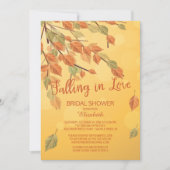 Fall Leaves Falling In Love Vrijgezellenfeest Invi Kaart (Voorkant)