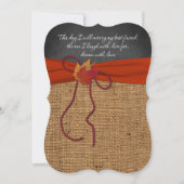 Fall Leaves FAUX Burlap, Chalkboard Wedding Invite Kaart (Voorkant)