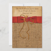 Fall Leaves FAUX Burlap, Wedding Invite - Oranje Kaart (Voorkant)