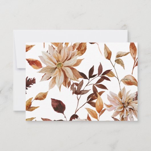 Fall Leaves Floral QR-code RSVP Kaartje (Achterkant)