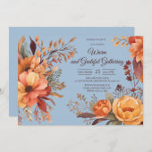 Fall Leaves Floral Thanksgiving Friendsgiving Kaart (Voorkant / Achterkant)