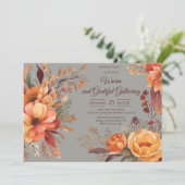 Fall Leaves Floral Thanksgiving Friendsgiving Kaart (Staand voorkant)