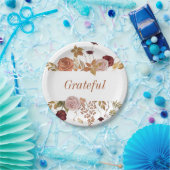 Fall Leaves Floral Thanksgiving Friendsgiving Papieren Bordje (Feest)