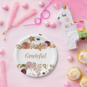 Fall Leaves Floral Thanksgiving Friendsgiving Papieren Bordje (Feest)