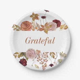Fall Leaves Floral Thanksgiving Friendsgiving Papieren Bordje