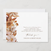 Fall Leaves Floral Wedding Bedankt Card (Achterkant)