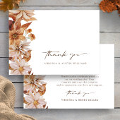 Fall Leaves Floral Wedding Bedankt Card