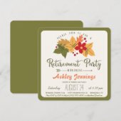 Fall Leaves, Flower Retirement Party uitnodiging (Voorkant / Achterkant)