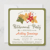 Fall Leaves, Flower Retirement Party uitnodiging (Voorkant)