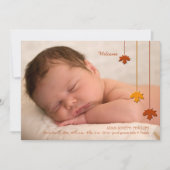 Fall Leaves Foto Geboorteaankondiging Aankondiging (Voorkant)