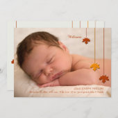 Fall Leaves Foto Geboorteaankondiging Aankondiging (Voorkant / Achterkant)