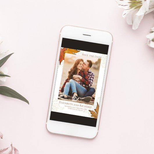 Fall Leaves Fotobruiloft Bewaar de datum Save The Date