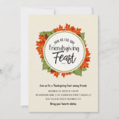 Fall Leaves Friendsgiving/Thanksgiving Feest Kaart (Voorkant)