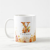 Fall Leaves Gepersonaliseerd Monogram Initiaal Let Koffiemok (Links)