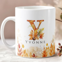 Fall Leaves Gepersonaliseerd Monogram Initiaal Let