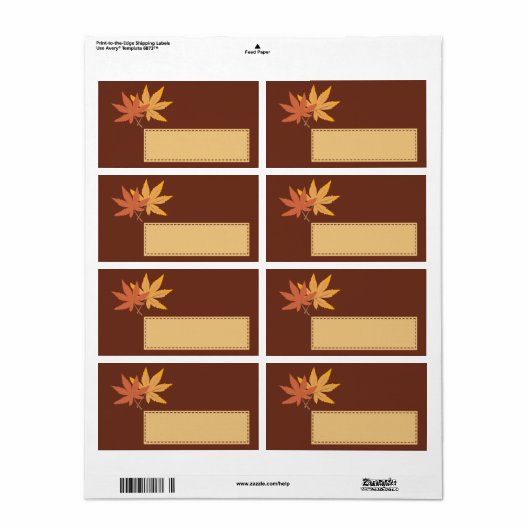 Fall Leaves Gift Label (Full Sheet)