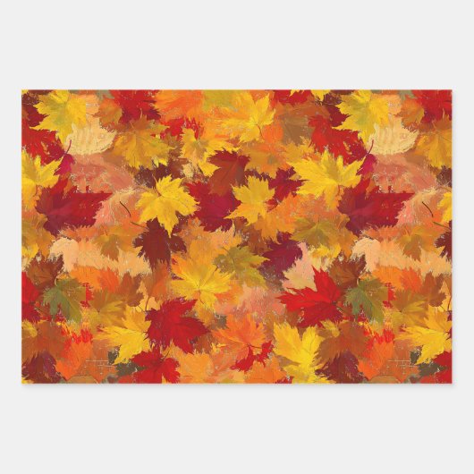 Fall Leaves Gift Wrap - Vier de schoonheid van de  Inpakpapier Vel (Voorkant)