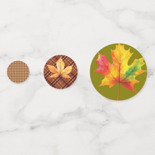 Fall Leaves & Gingham Confetti (Voorkanten)