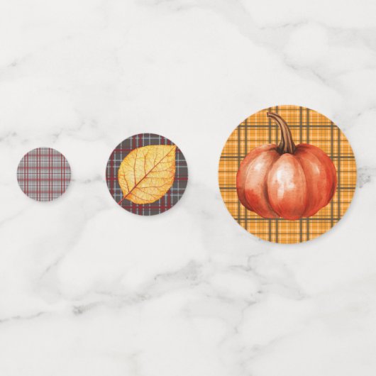 Fall Leaves & Gingham Confetti (Achterkanten)