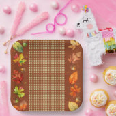 Fall Leaves & Gingham Paper Bord (Feest)