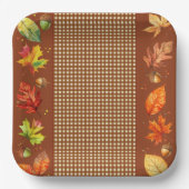 Fall Leaves & Gingham Paper Bord (Voorkant)