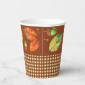 Fall Leaves & Gingham Papieren Bekers (Rechts)