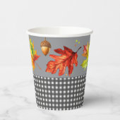 Fall Leaves & Gingham Papieren Bekers (Links)