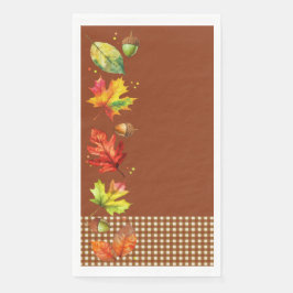 Fall Leaves & Gingham Servet