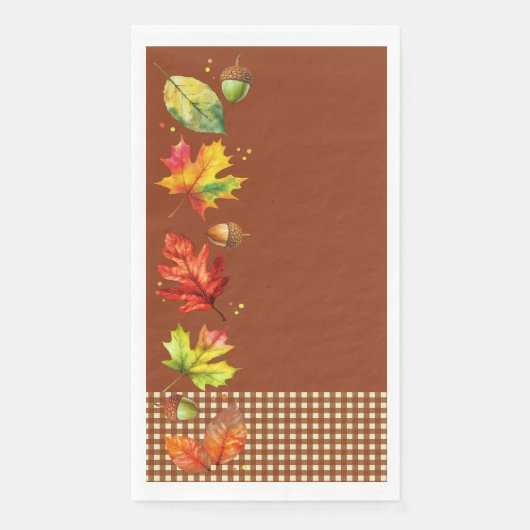 Fall Leaves & Gingham Servet (Voorkant)