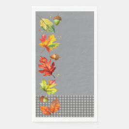 Fall Leaves & Gingham Servet