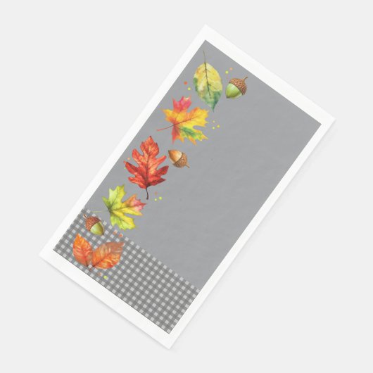 Fall Leaves & Gingham Servet (Hoek)