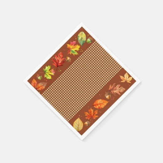 Fall Leaves & Gingham Servet (Hoek)