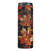 Fall Leaves Glas in lood Pattern Multicolor Thermosbeker (Achterkant)