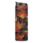 Fall Leaves Glas in lood Pattern Multicolor Thermosbeker (Geroteerd rechts)
