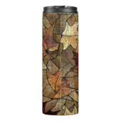 Fall Leaves Glas in lood Pattern Multicolor Thermosbeker (Achterkant)