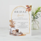 Fall Leaves Gold Arch still Life Vrijgezellenfeest Kaart (Staand voorkant)