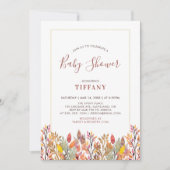 Fall Leaves & Gold Baby shower, Baby Sprinkle Kaart (Voorkant)
