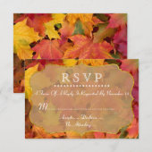 Fall Leaves Gold Foil Wedding RSVP (Voorkant / Achterkant)