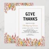 Fall Leaves & Gold Thanksgiving Friendsgiving Kaart (Voorkant / Achterkant)