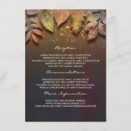Fall Leaves Gold Wedding Informatie Gast Kaart